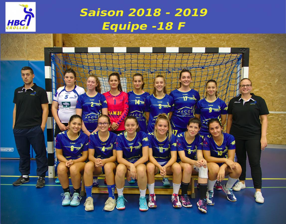 HBC Crolles Saison 2018-2019 Equipe -18F